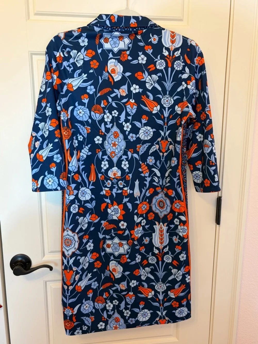 Gretchen Scott Navy Floral Popover with Orange Trim - Picture 4 of 5